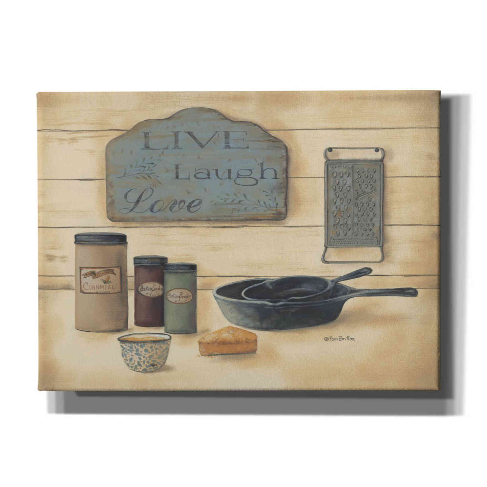 'Live Laugh Love' by Pam Britton, Canvas Wall Art