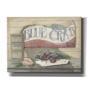 'Blue Crab B & B' by Pam Britton, Canvas Wall Art