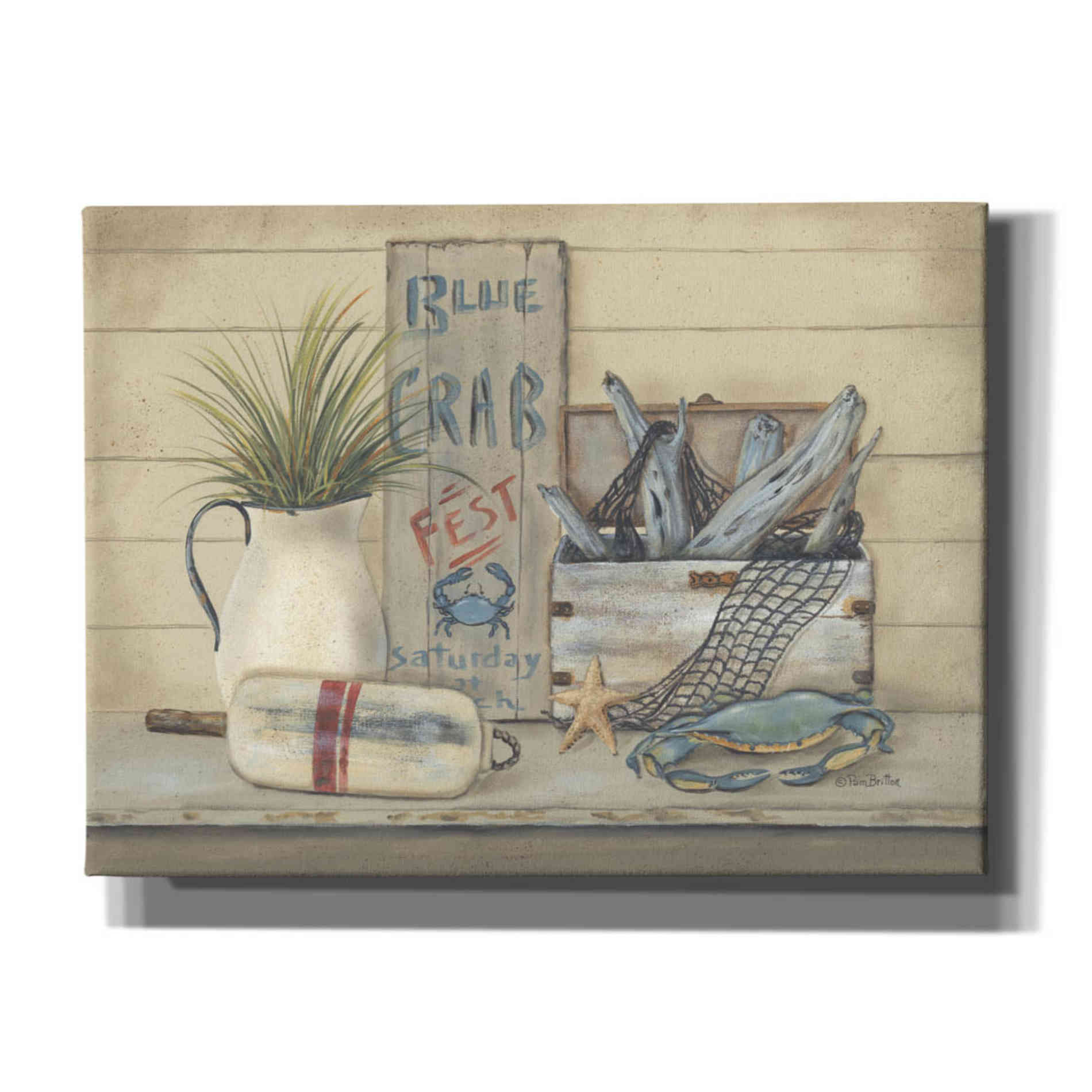 'Blue Crab Fest' by Pam Britton, Canvas Wall Art