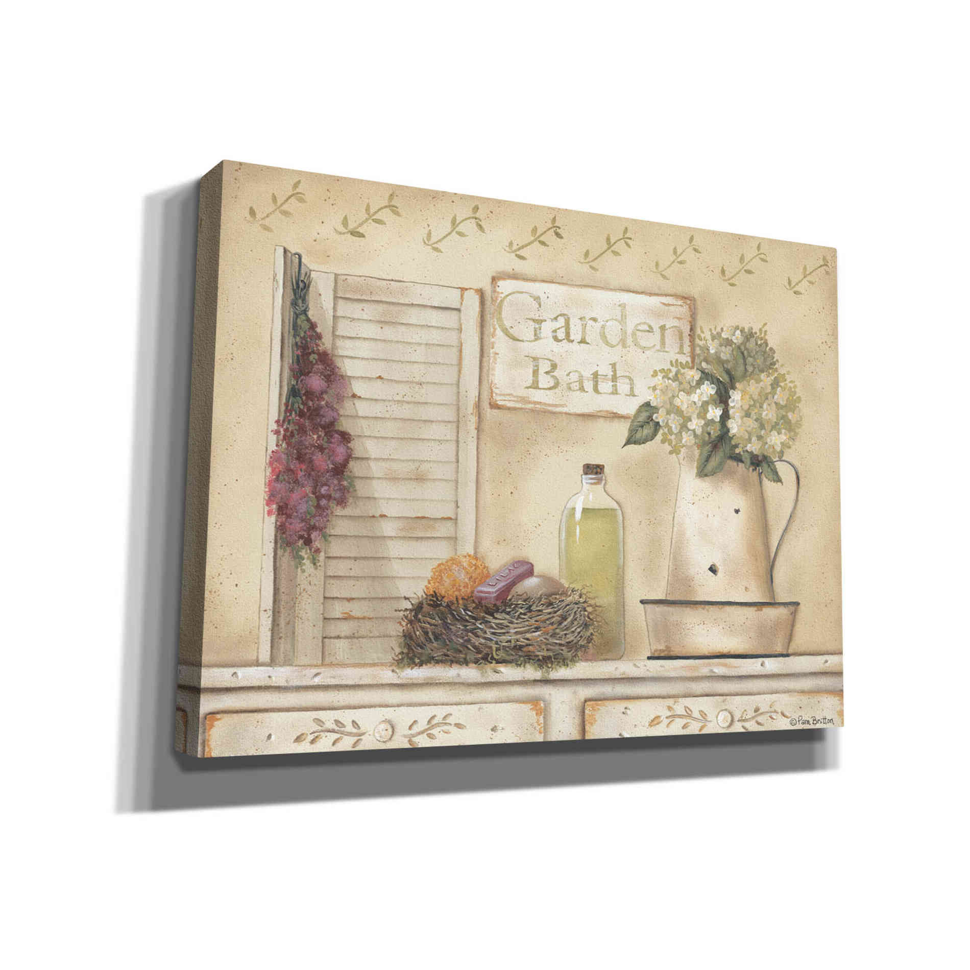 'Garden Bath' by Pam Britton, Canvas Wall Art