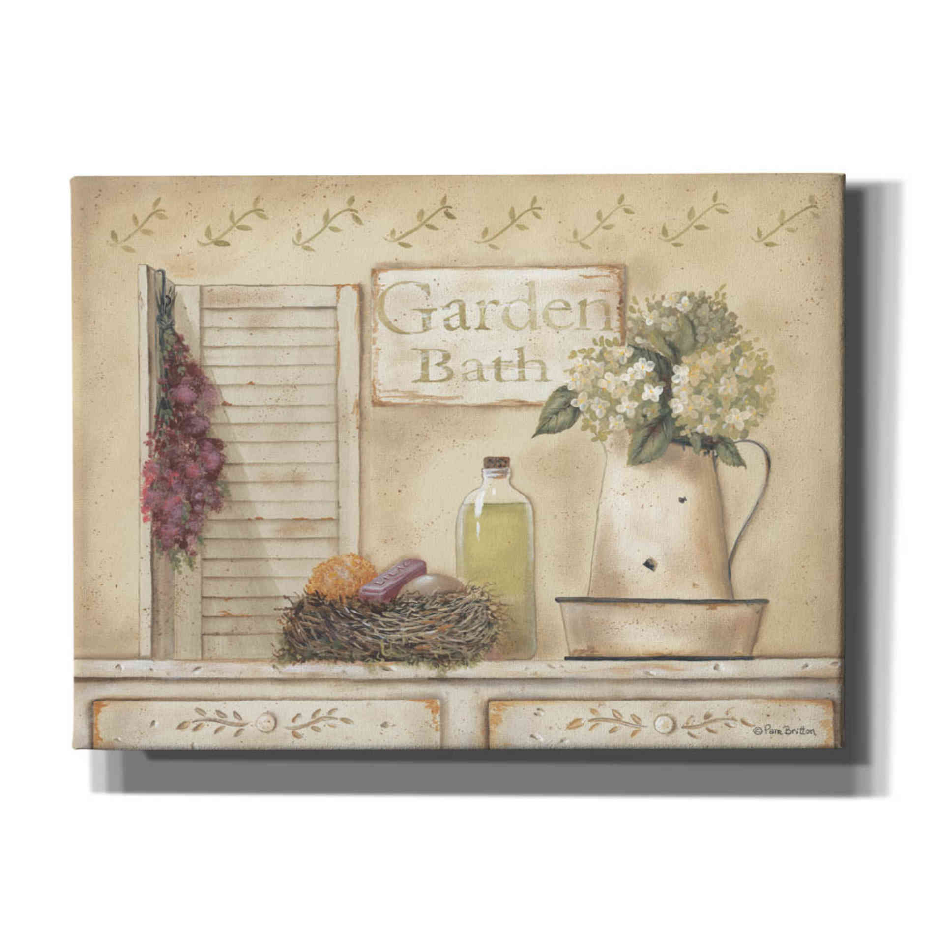 'Garden Bath' by Pam Britton, Canvas Wall Art