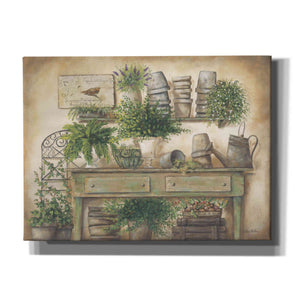 'Potting Bench I' by Pam Britton, Canvas Wall Art