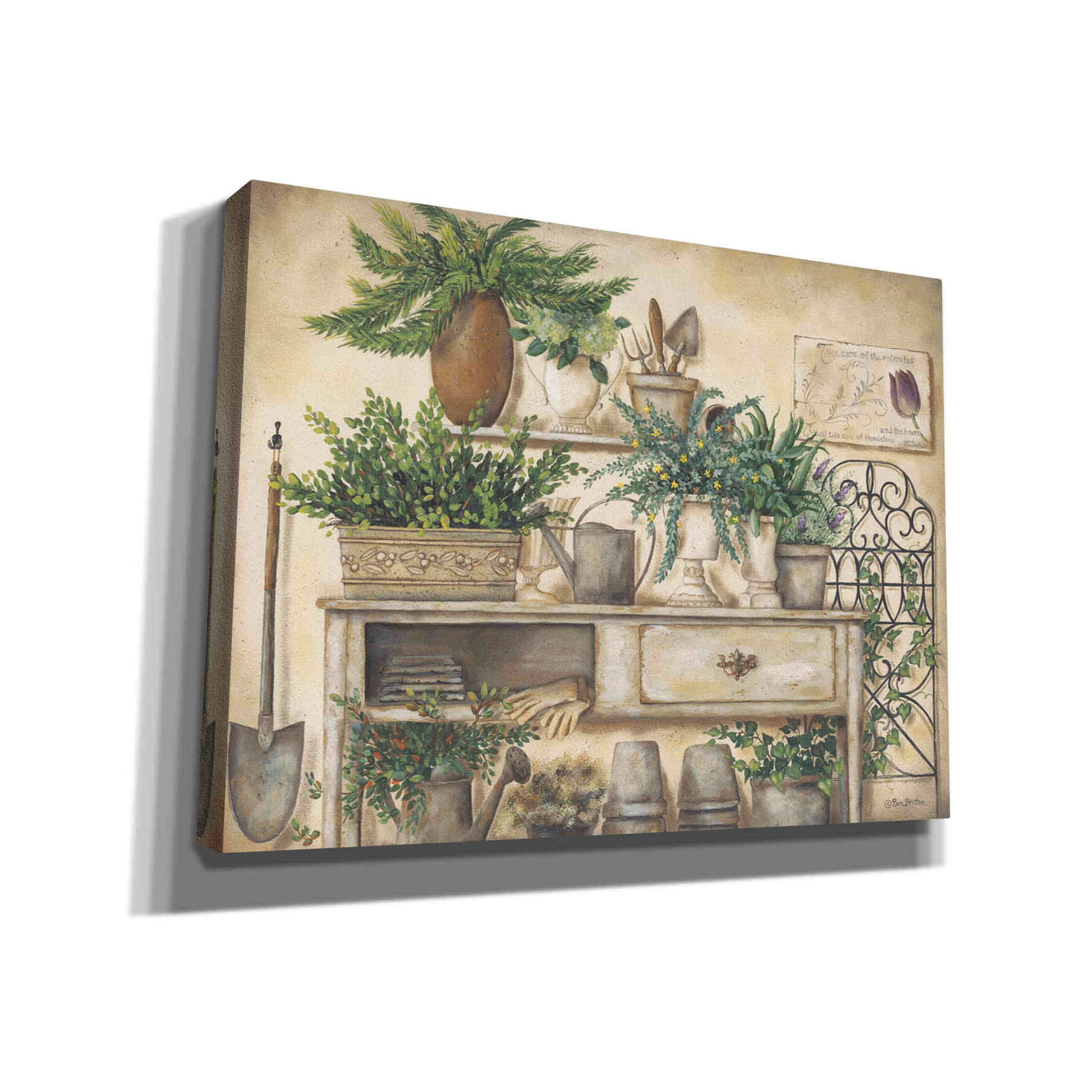 'Potting Bench II' by Pam Britton, Canvas Wall Art