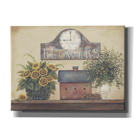 Image of 'Flower Clock' by Pam Britton, Canvas Wall Art