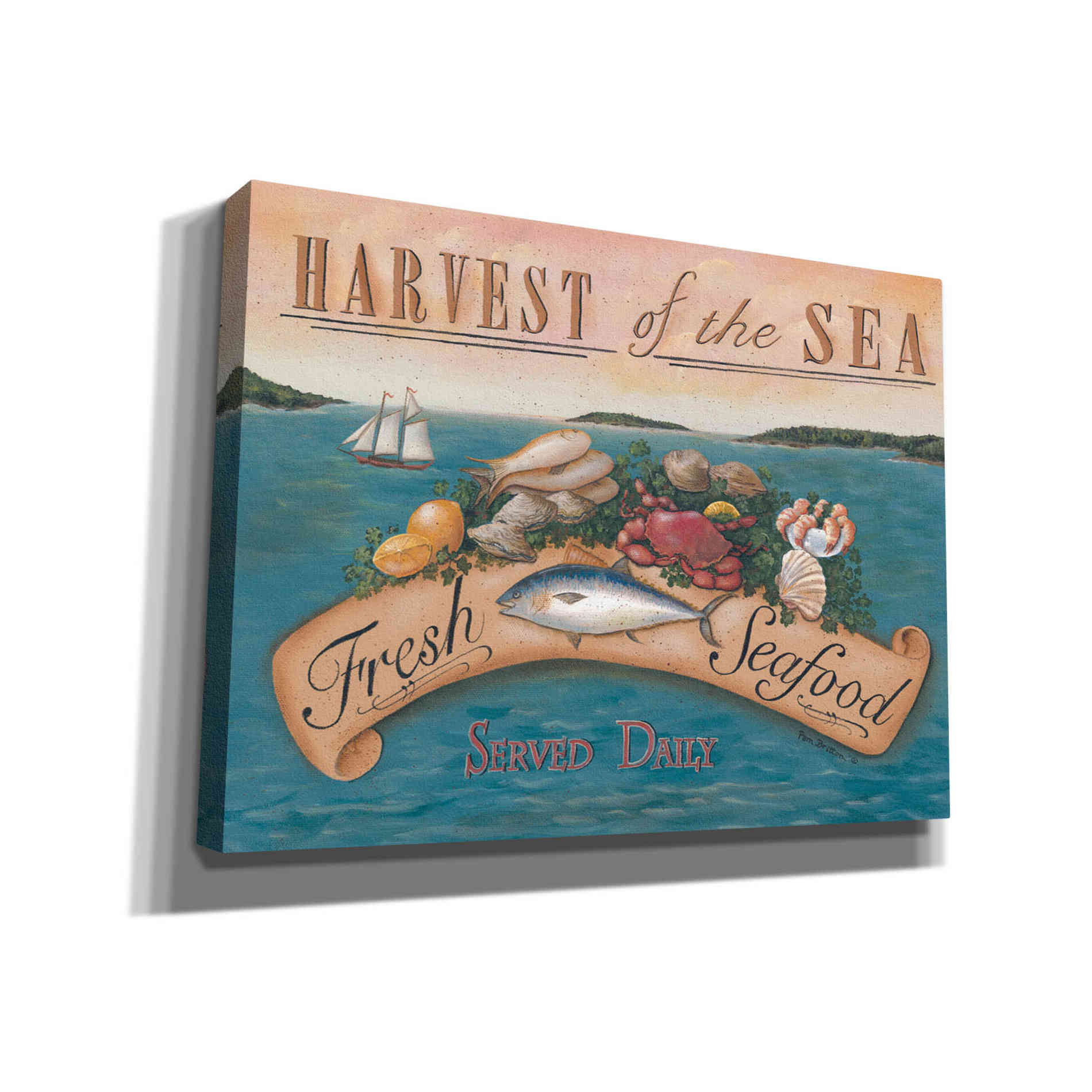 'Fresh Seafood' by Pam Britton, Canvas Wall Art