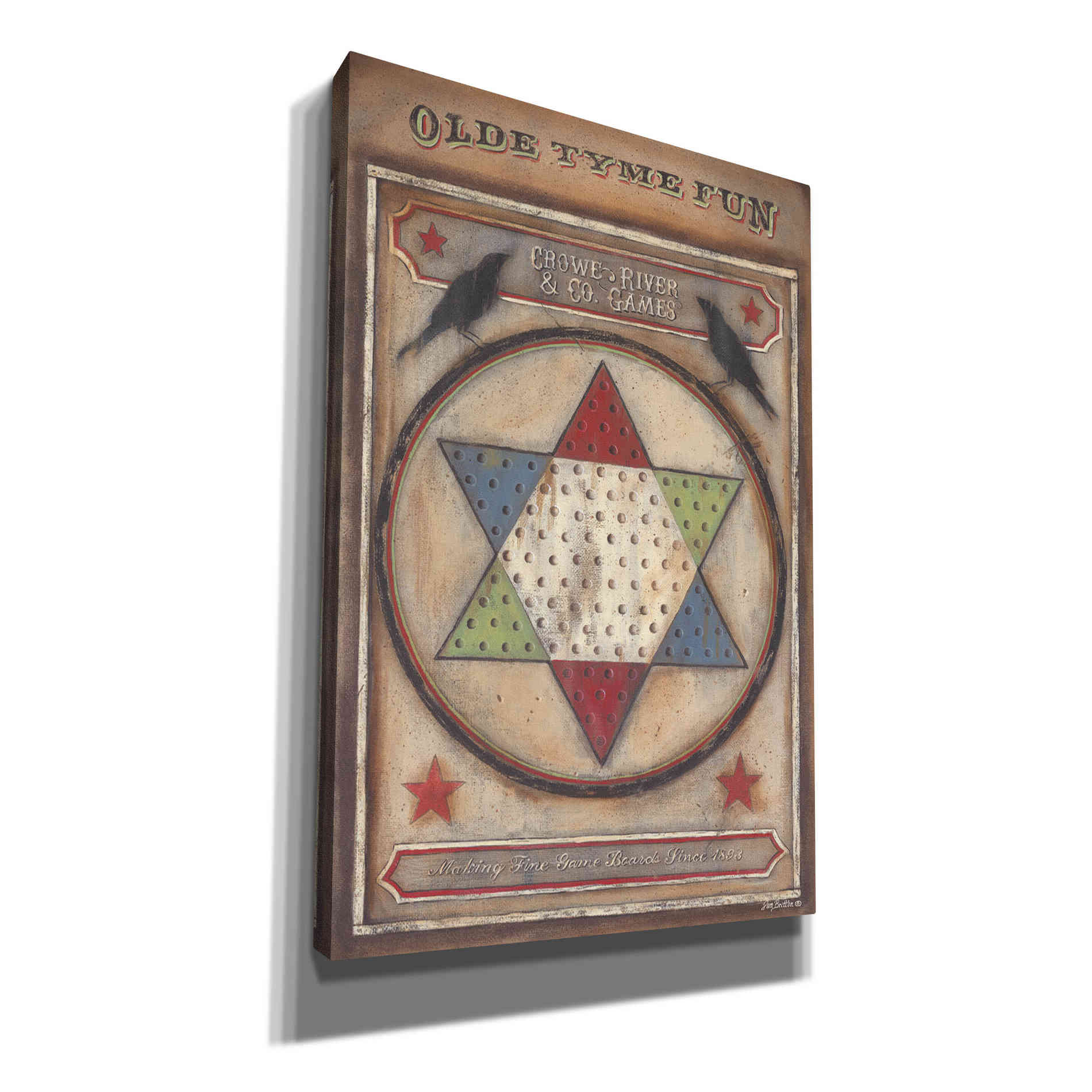 'Olde Tyme Chinese Checkers' by Pam Britton, Canvas Wall Art