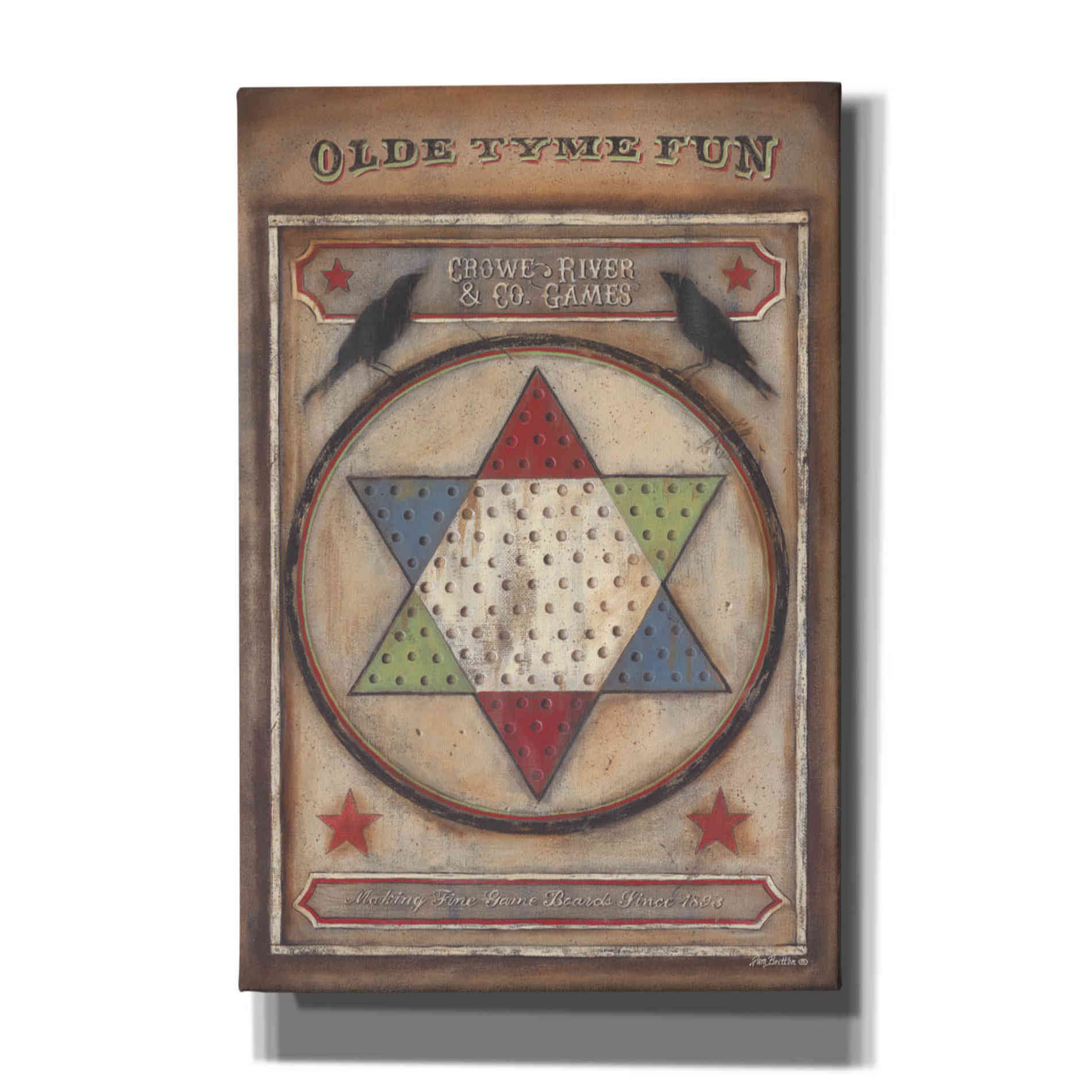 'Olde Tyme Chinese Checkers' by Pam Britton, Canvas Wall Art