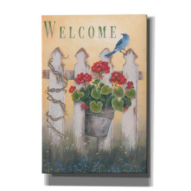 'Geraniums & Pickets' by Pam Britton, Canvas Wall Art