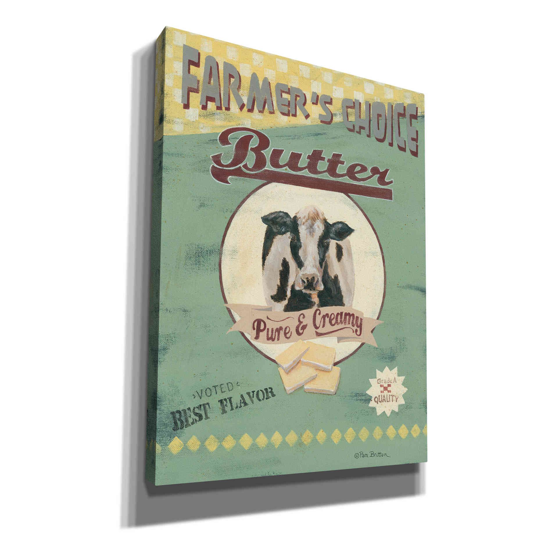 'Farmer's Choice Butter' by Pam Britton, Canvas Wall Art