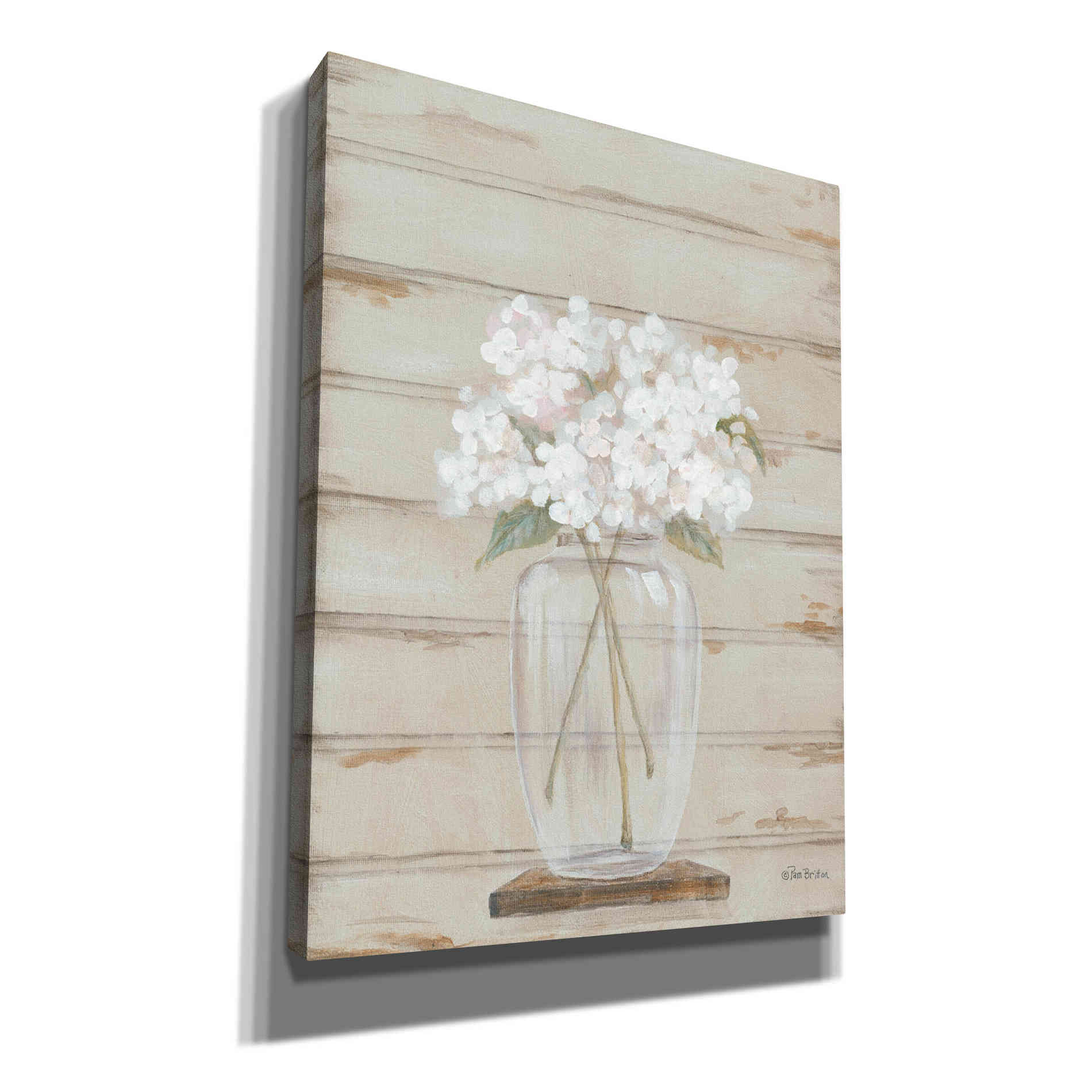 'Hydrangeas in Vase' by Pam Britton, Canvas Wall Art