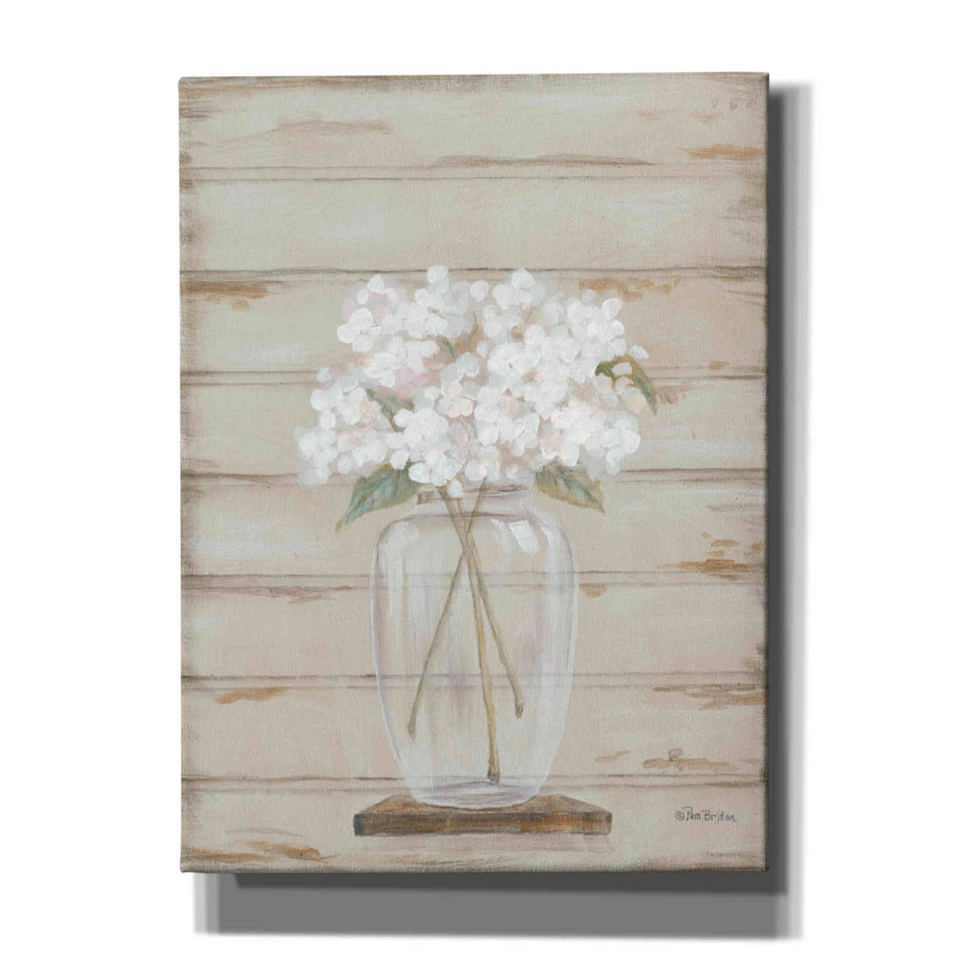 'Hydrangeas in Vase' by Pam Britton, Canvas Wall Art