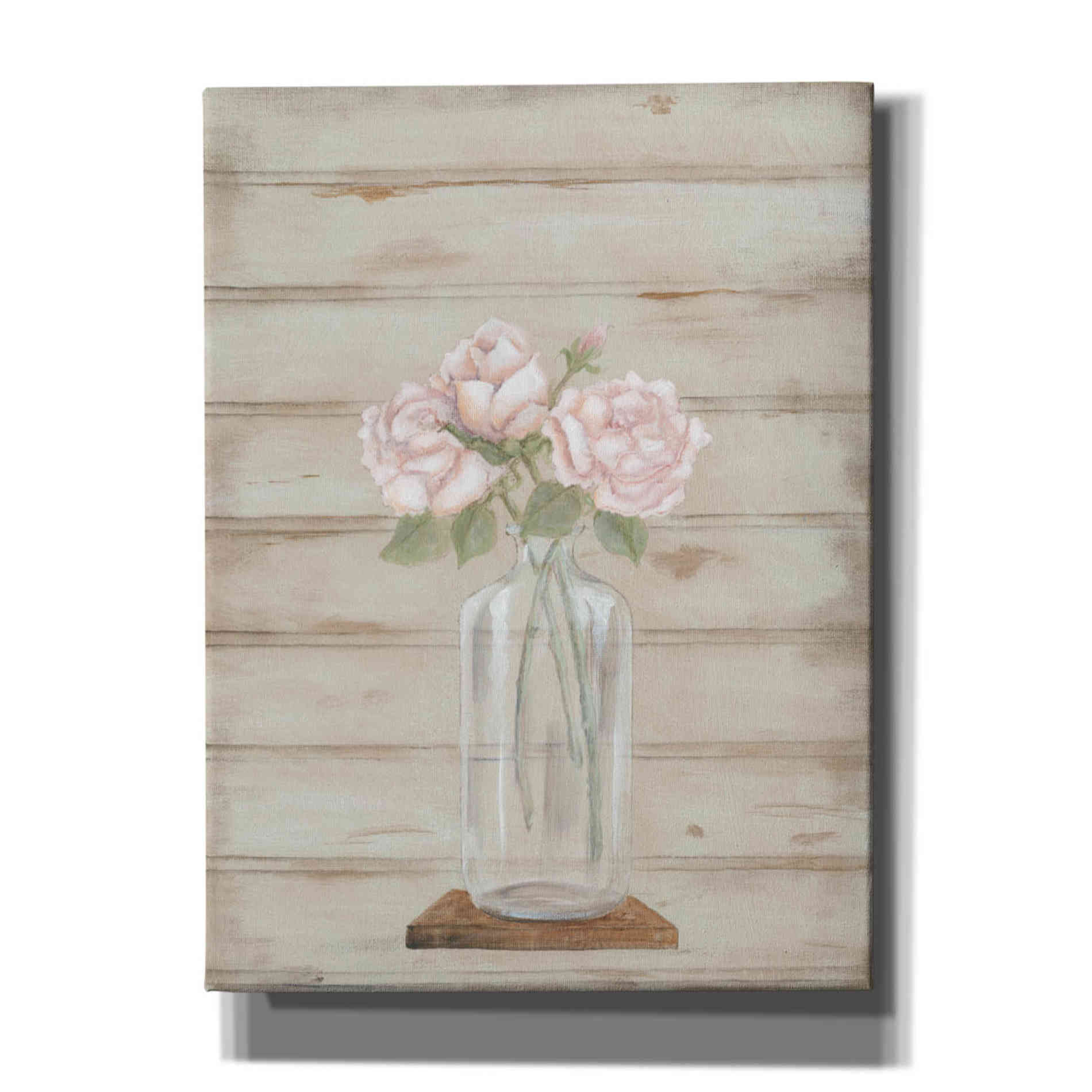 'Roses in Glass Vase' by Pam Britton, Canvas Wall Art