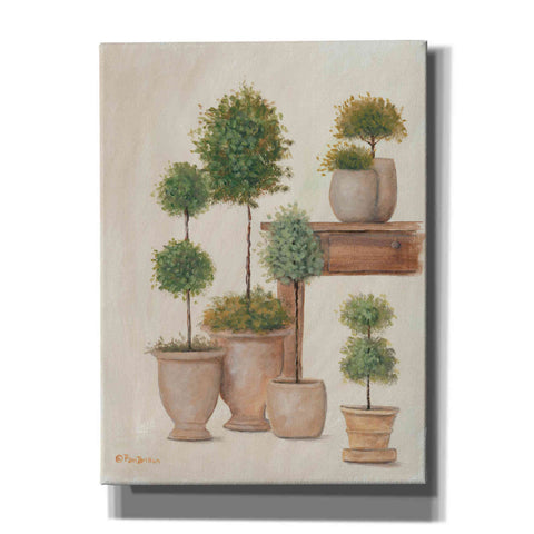 Image of 'Potting Bench & Topiaries I' by Pam Britton, Canvas Wall Art