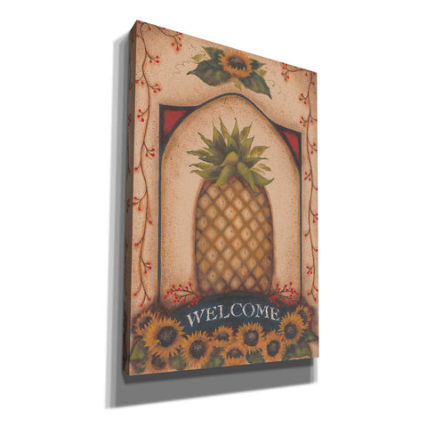 Image of 'Welcome Pineapple & Sunflowers' by Pam Britton, Canvas Wall Art