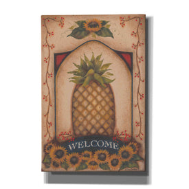 'Welcome Pineapple & Sunflowers' by Pam Britton, Canvas Wall Art