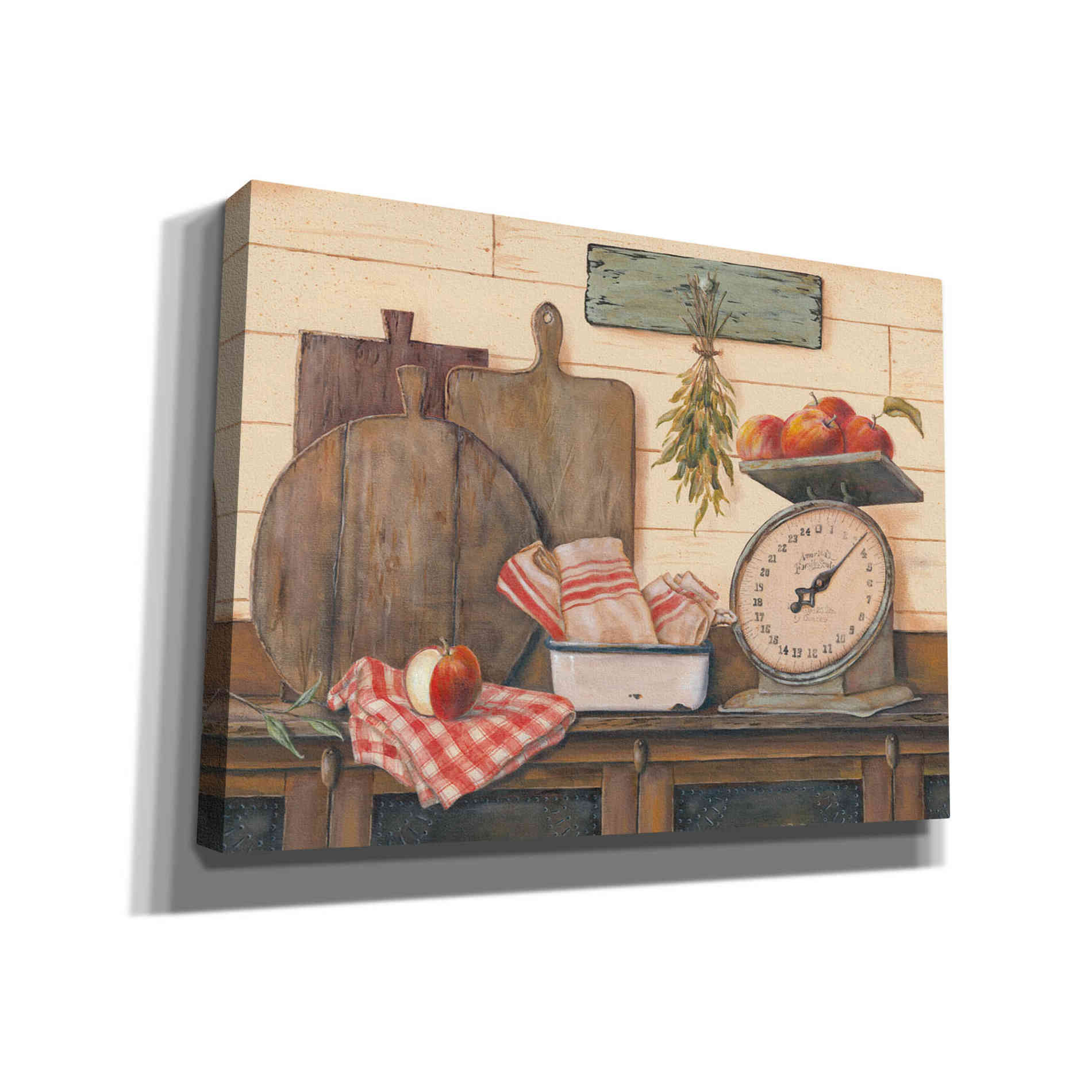 'Apples and Tea Towels II' by Pam Britton, Canvas Wall Art