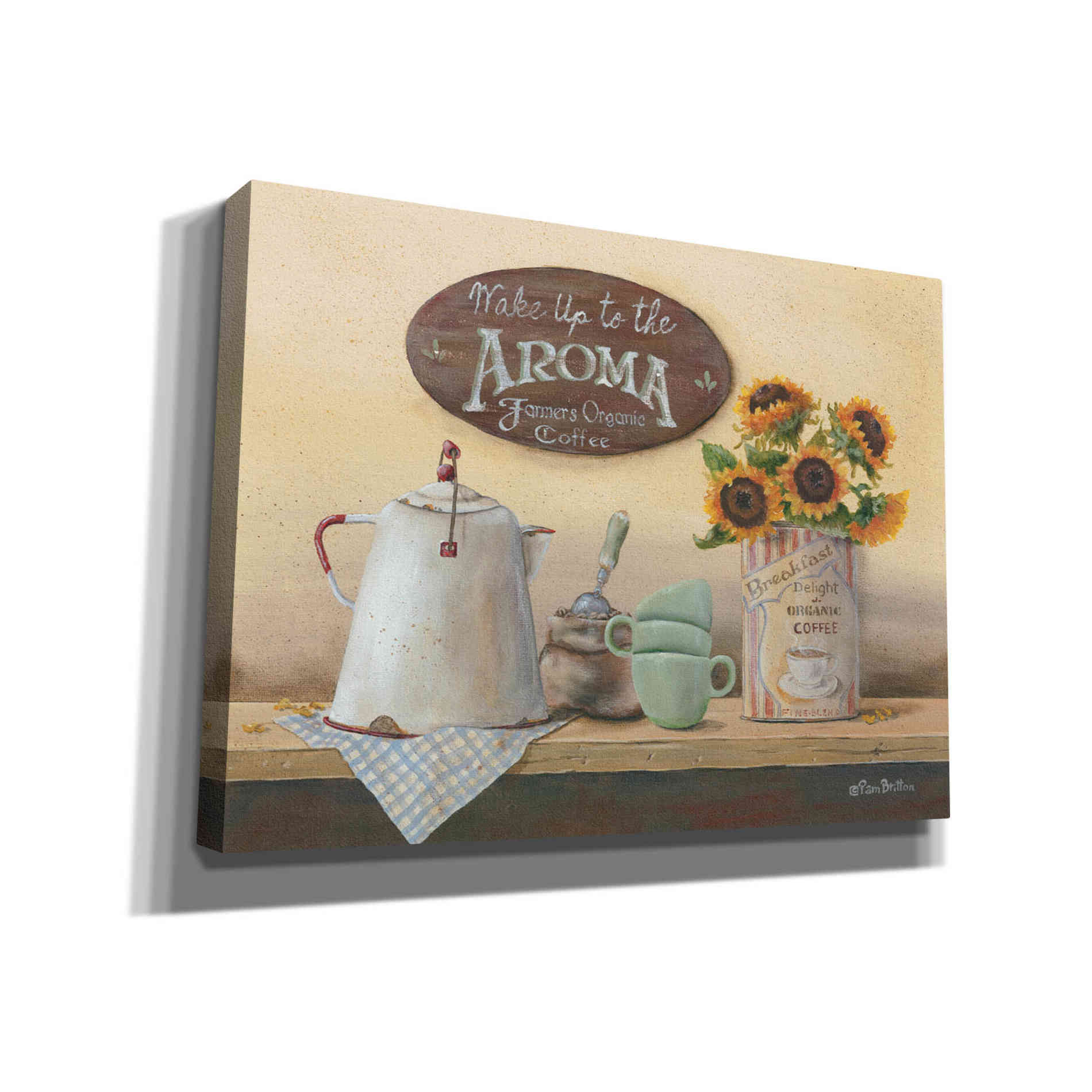 'Wake Up to the Aroma' by Pam Britton, Canvas Wall Art