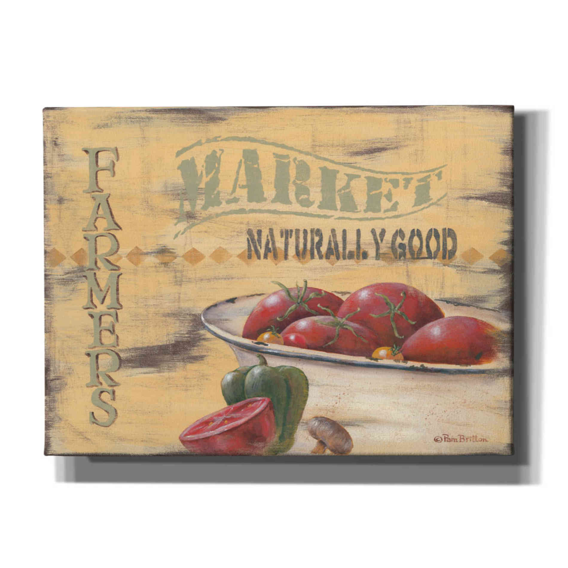 'Farmer's Market, Naturally Good' by Pam Britton, Canvas Wall Art