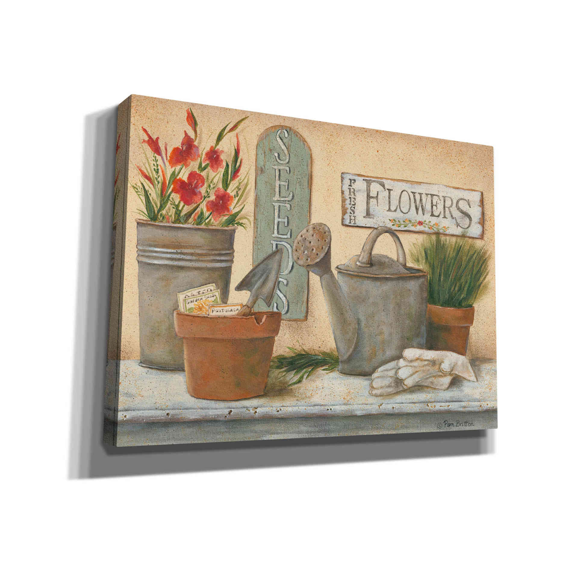 'Garden Shelf I' by Pam Britton, Canvas Wall Art