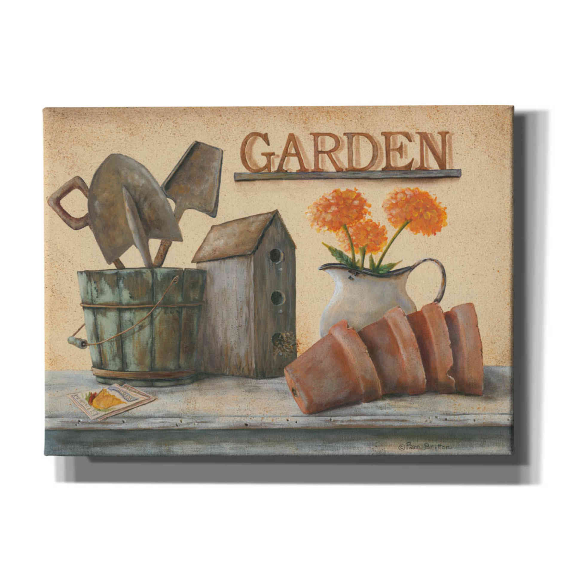 'Garden Shelf II' by Pam Britton, Canvas Wall Art