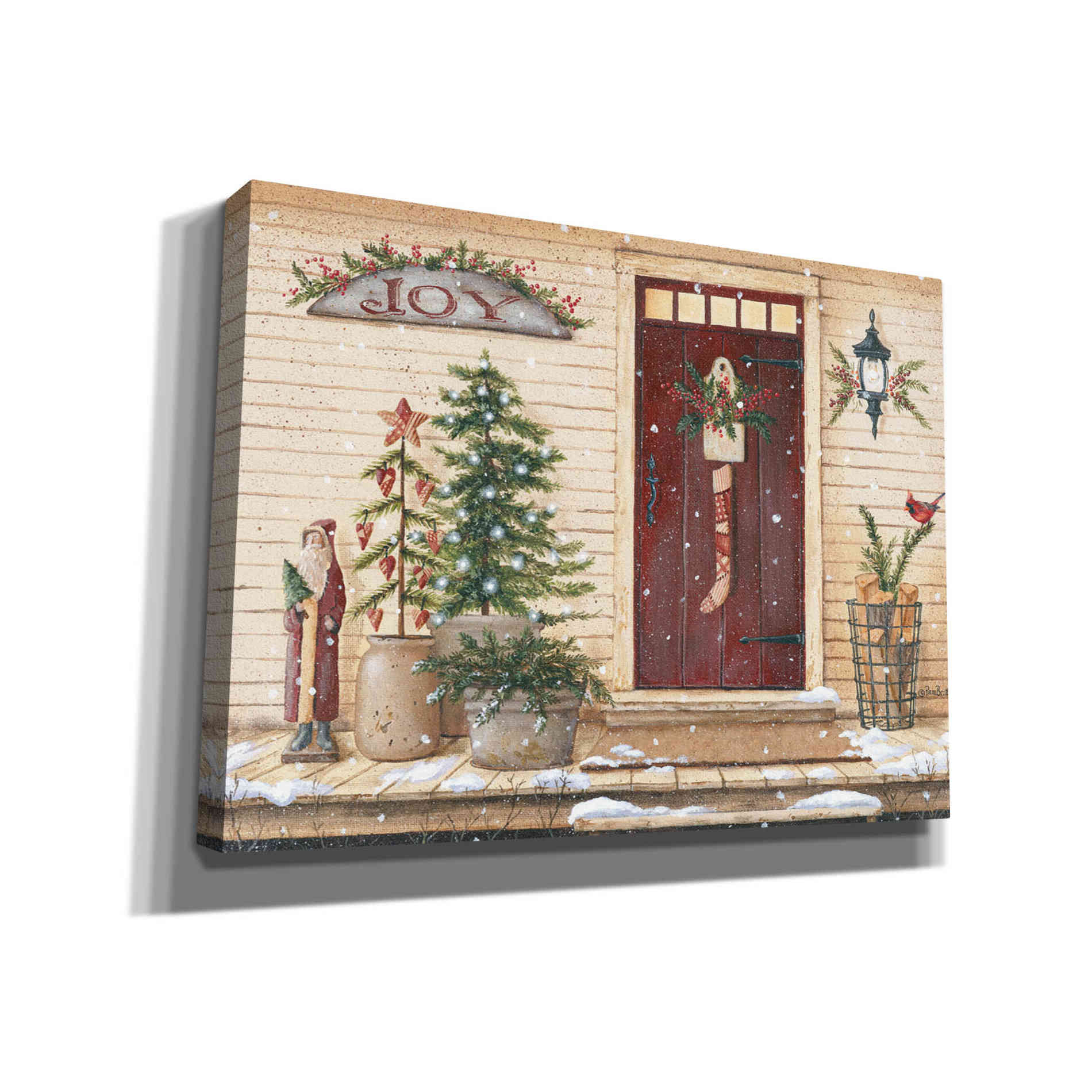 'Folk Art Santa Porch' by Pam Britton, Canvas Wall Art