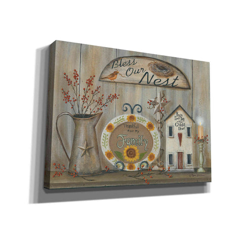 Image of 'Bless Our Nest Country Shelf' by Pam Britton, Canvas Wall Art