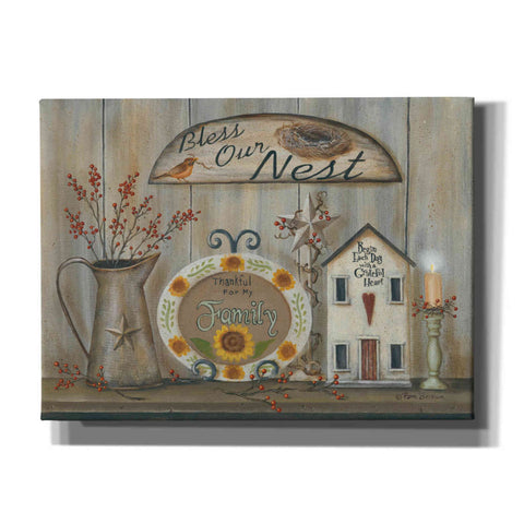 Image of 'Bless Our Nest Country Shelf' by Pam Britton, Canvas Wall Art