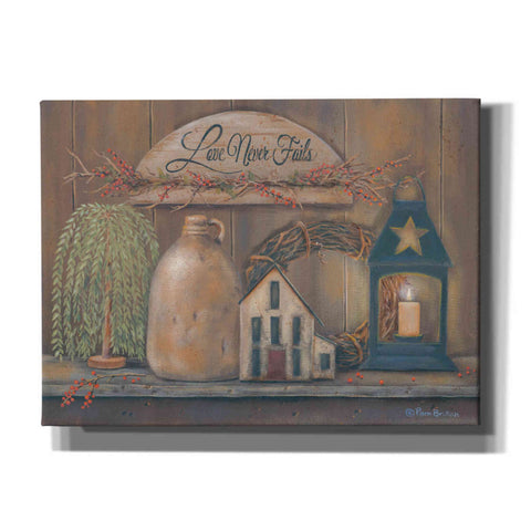 Image of 'Love Never Fails Shelf' by Pam Britton, Canvas Wall Art