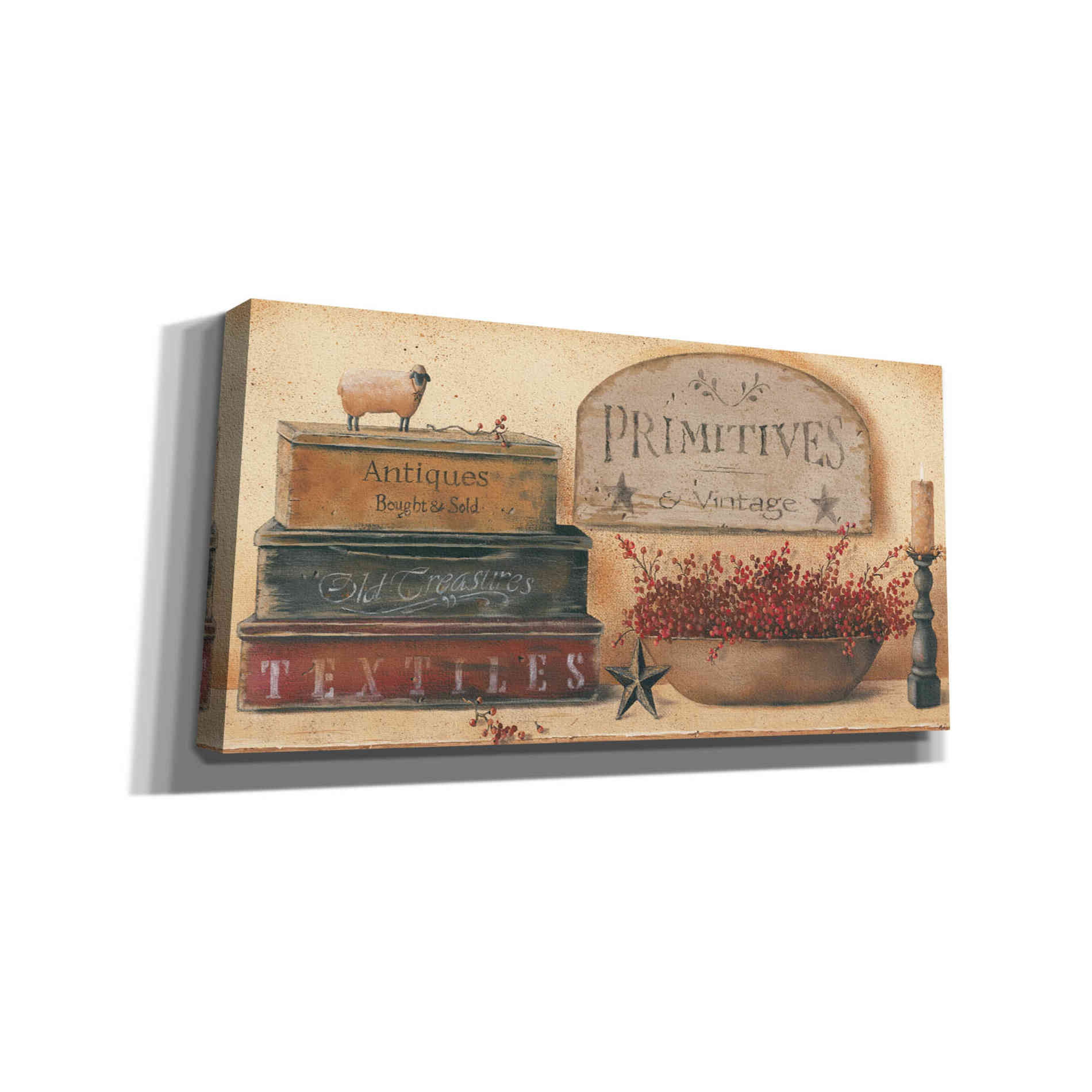 'Primitives & Vintage' by Pam Britton, Canvas Wall Art