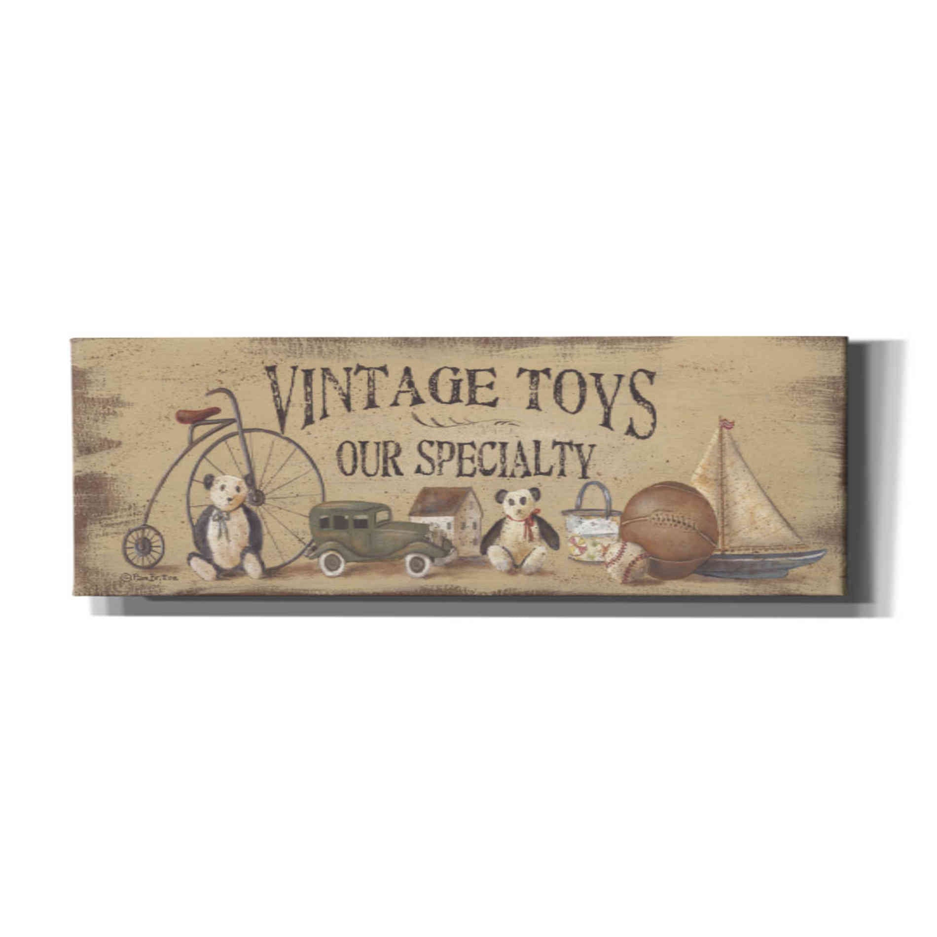 'Antique Toys' by Pam Britton, Canvas Wall Art