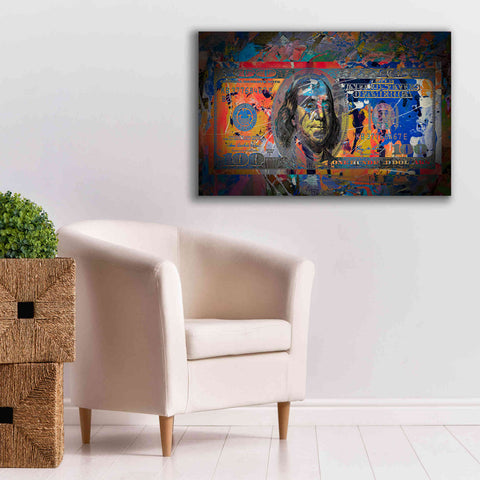 Image of 'Benjamin's Hundreds ' by Epic Portfolio Giclee Canvas Wall Art,40x26