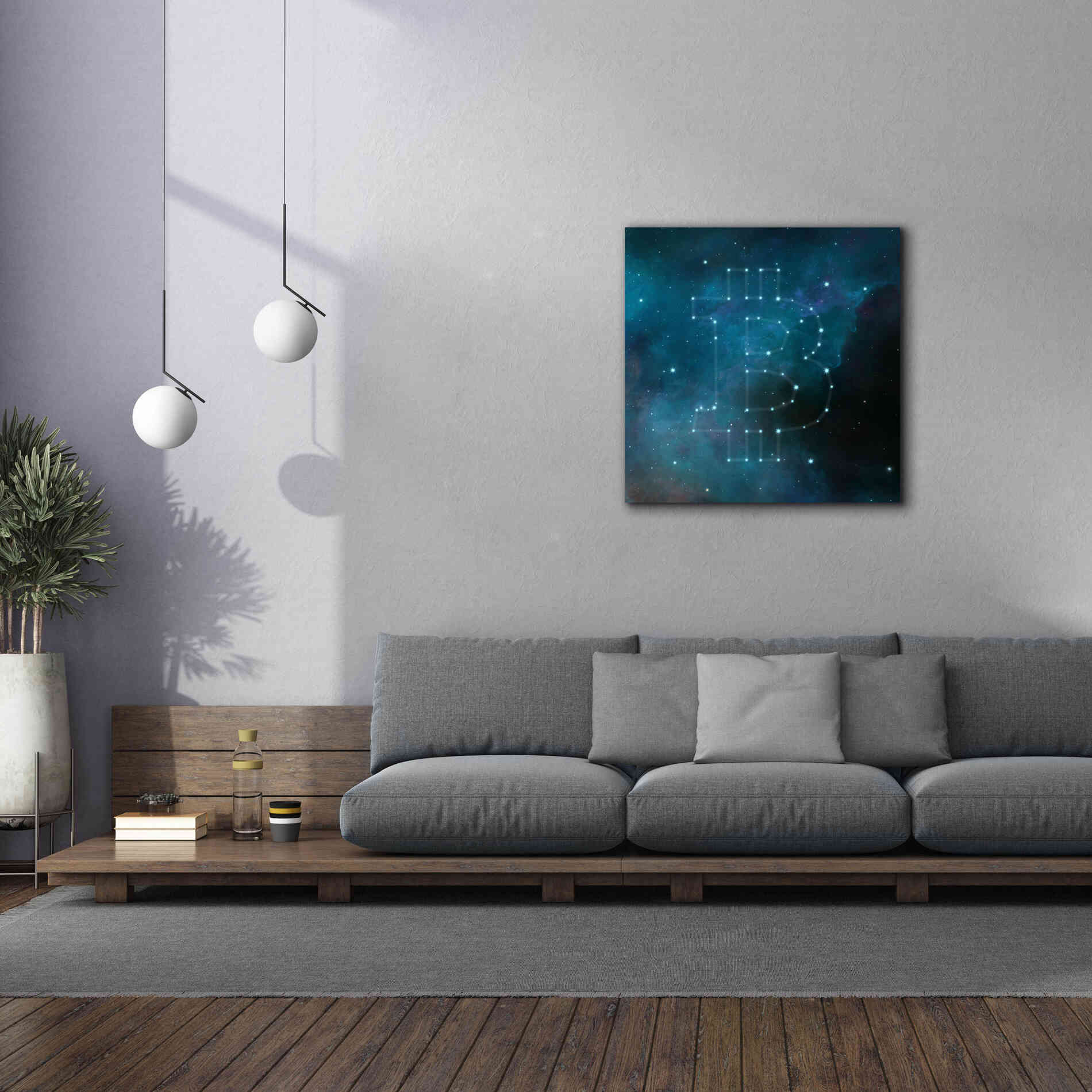 'Bitcoin Constellation II' by Epic Portfolio, Giclee Canvas Wall Art,37x37