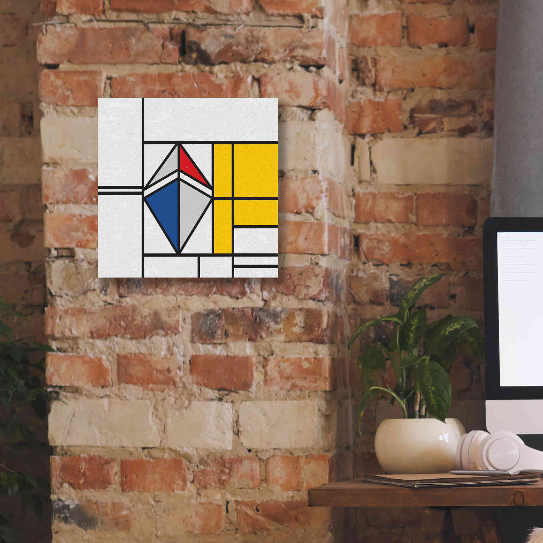 'Mondrian 3937 Ethereum Crypto Art-02' by Epic Portfolio, Giclee Canvas Wall Art,12 x 12