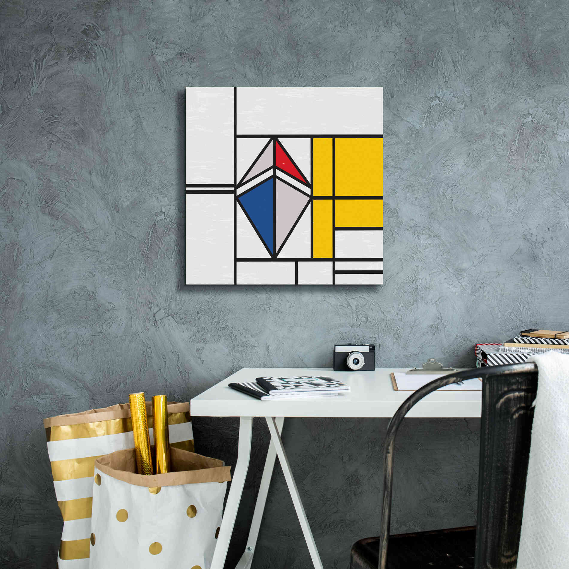 'Mondrian 3937 Ethereum Crypto Art-02' by Epic Portfolio, Giclee Canvas Wall Art,18 x 18