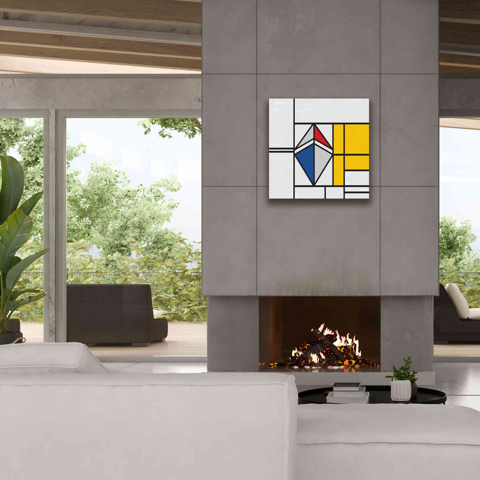 'Mondrian 3937 Ethereum Crypto Art-02' by Epic Portfolio, Giclee Canvas Wall Art,26 x 26