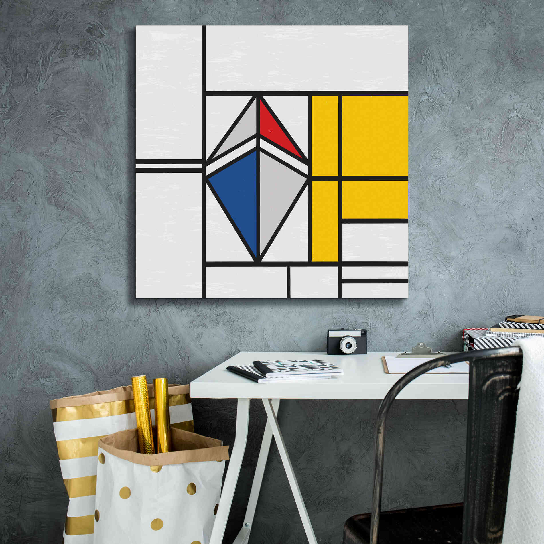 'Mondrian 3937 Ethereum Crypto Art-02' by Epic Portfolio, Giclee Canvas Wall Art,26 x 26