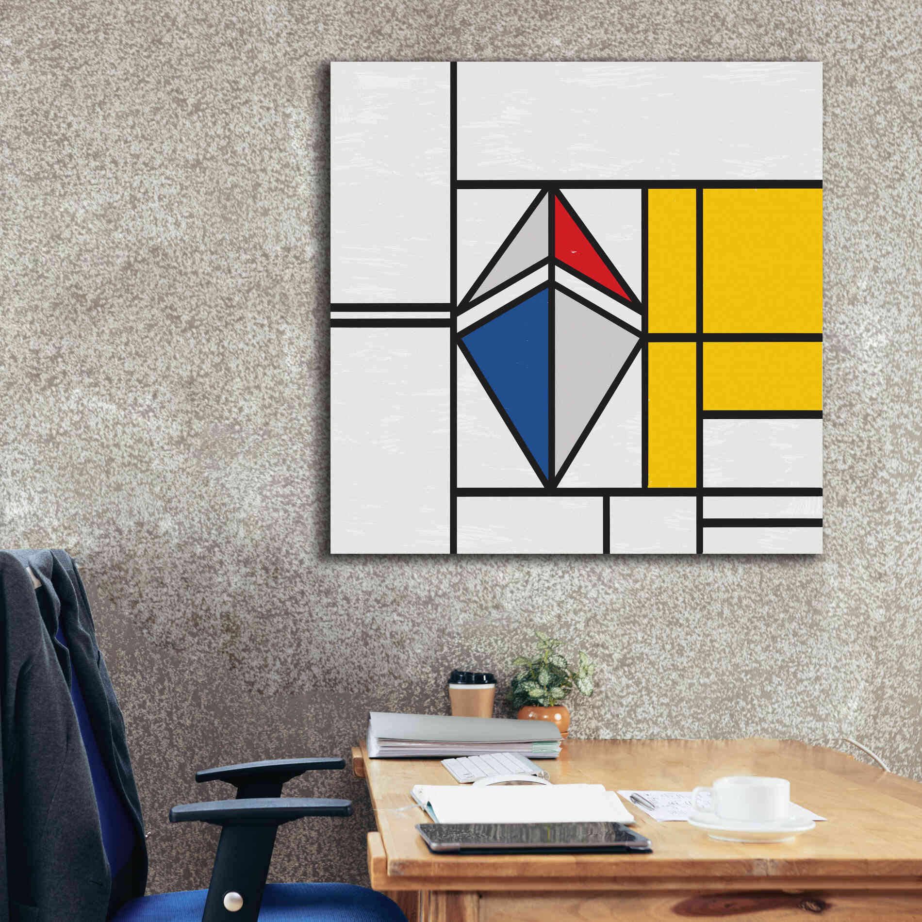 'Mondrian 3937 Ethereum Crypto Art-02' by Epic Portfolio, Giclee Canvas Wall Art,37 x 37