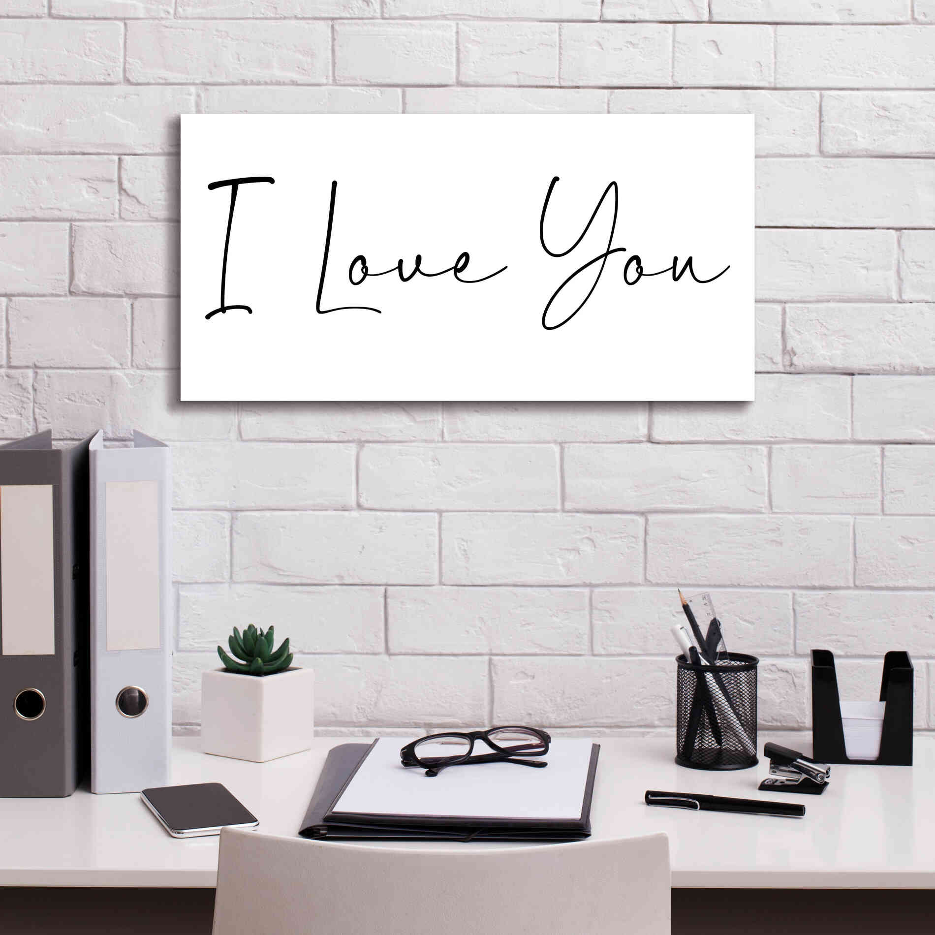 'I Love You' by Epic Portfolio, Giclee Canvas Wall Art,24x12