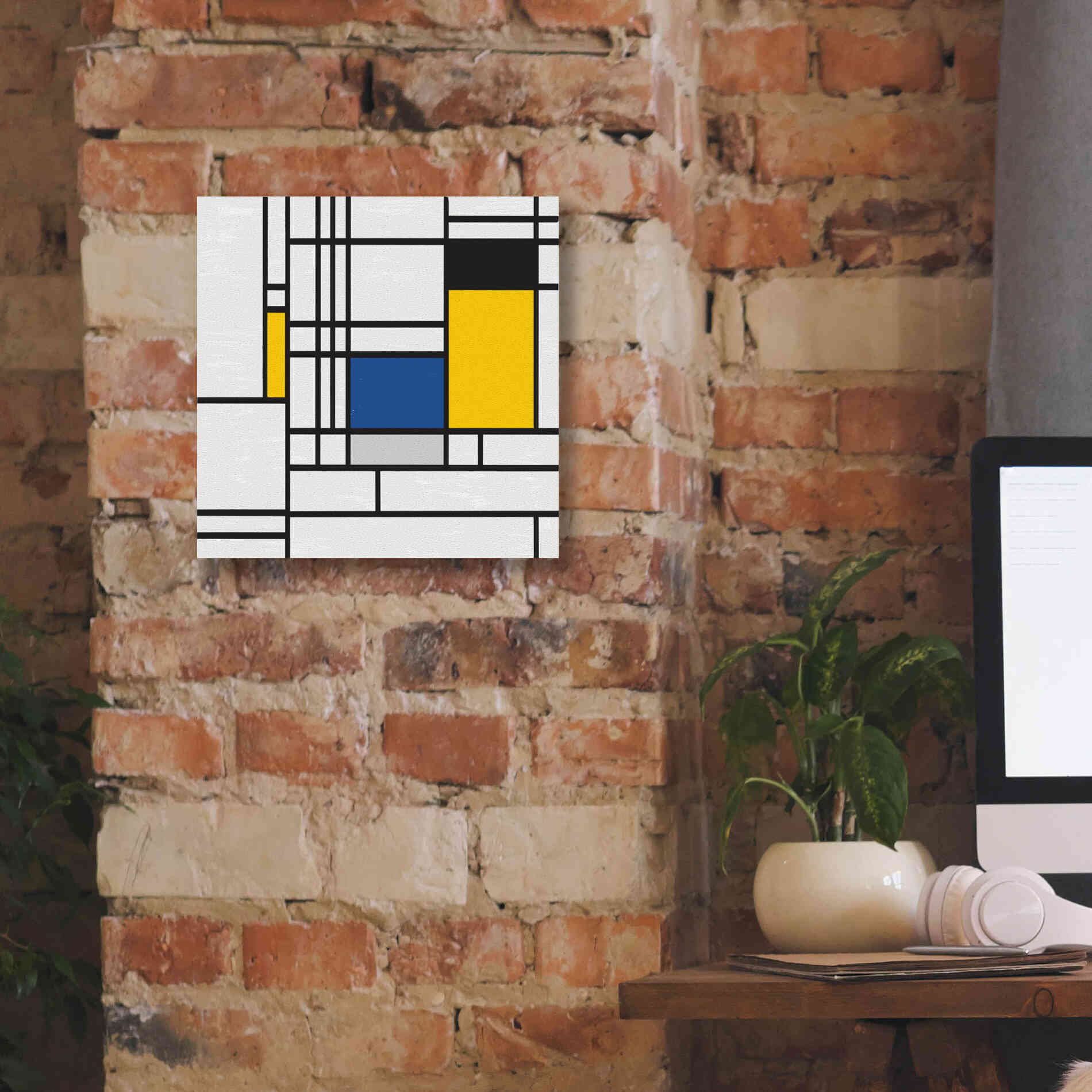 'Mondrian NFT3' by Epic Portfolio, Giclee Canvas Wall Art,12x12