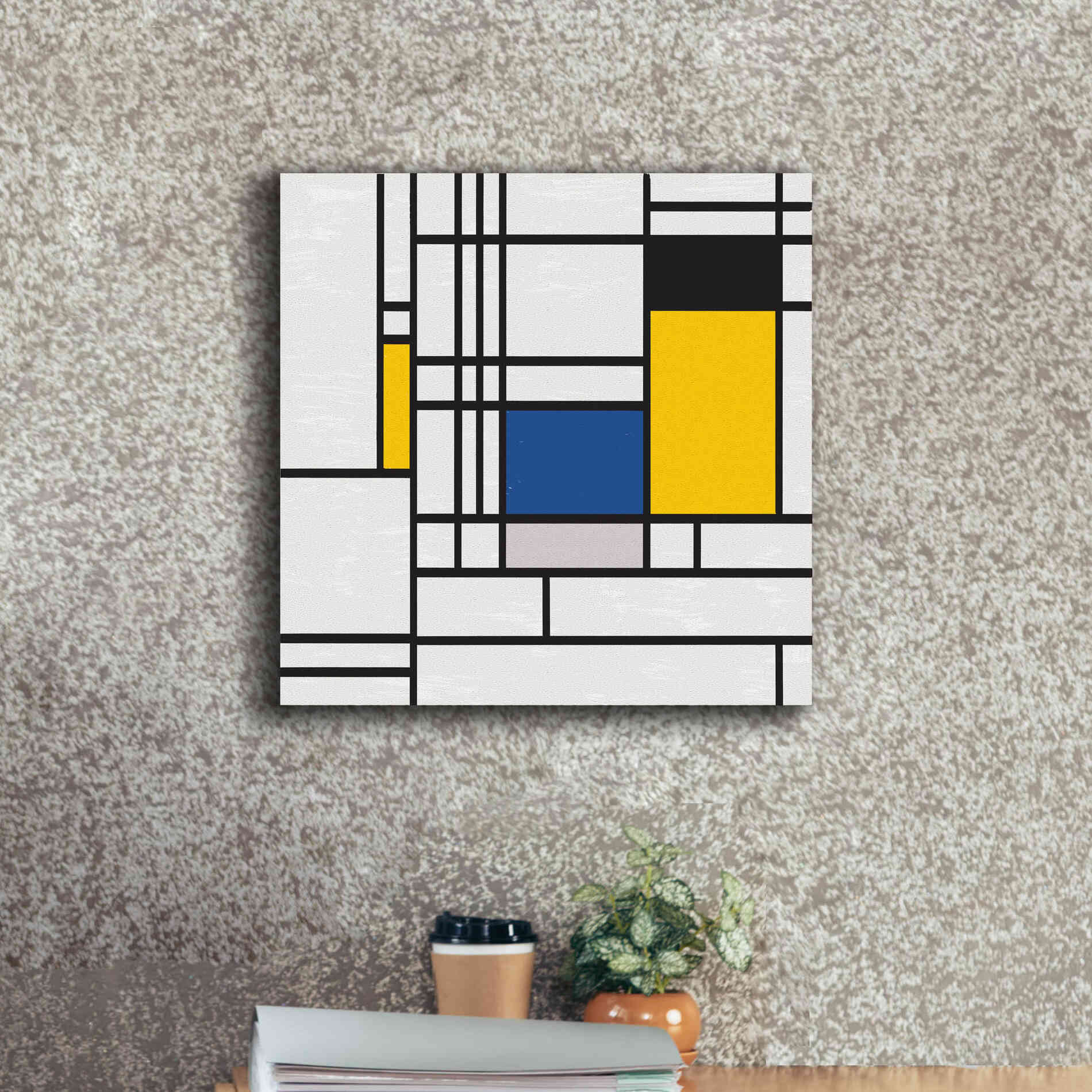 'Mondrian NFT3' by Epic Portfolio, Giclee Canvas Wall Art,18x18