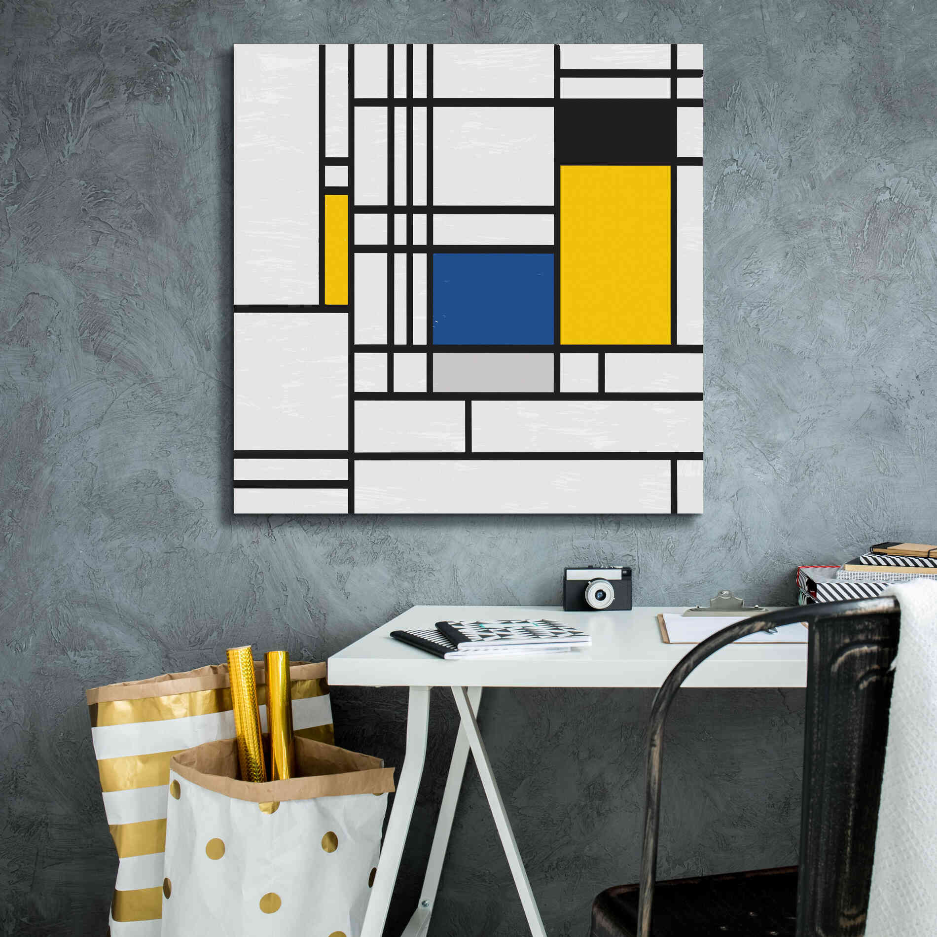 'Mondrian NFT3' by Epic Portfolio, Giclee Canvas Wall Art,26x26