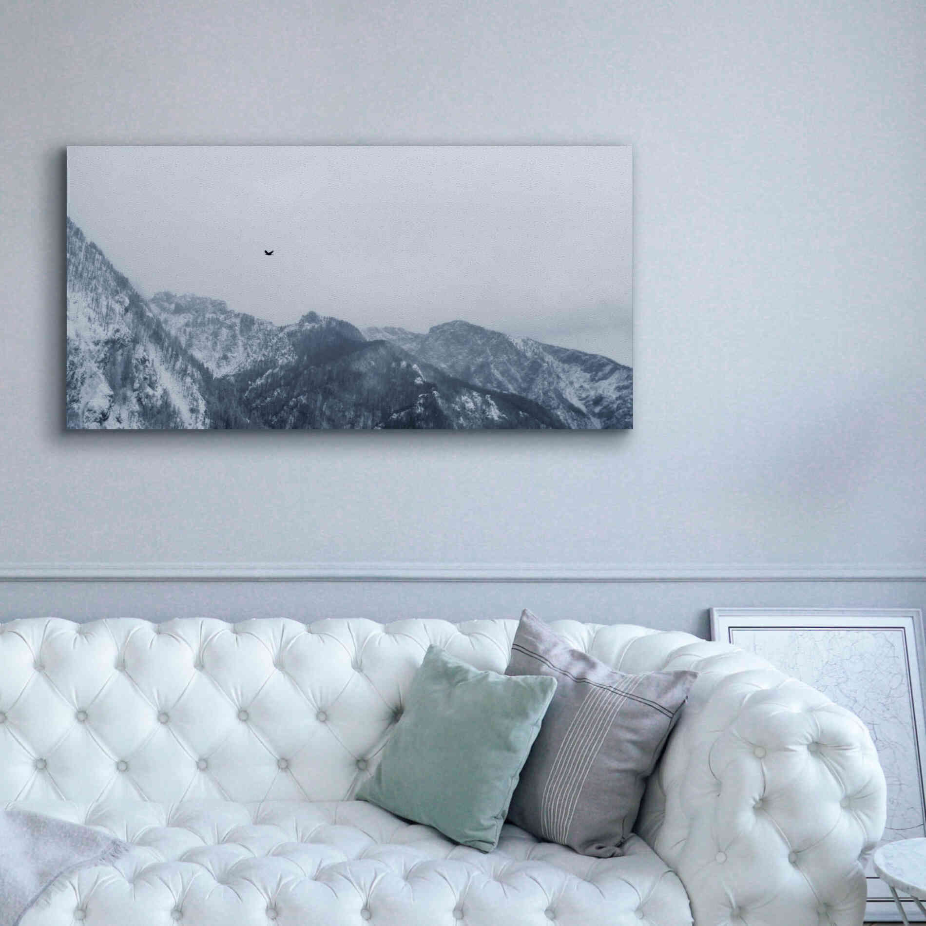 'Alpine Winter Bird' by Epic Portfolio, Giclee Canvas Wall Art,60x30
