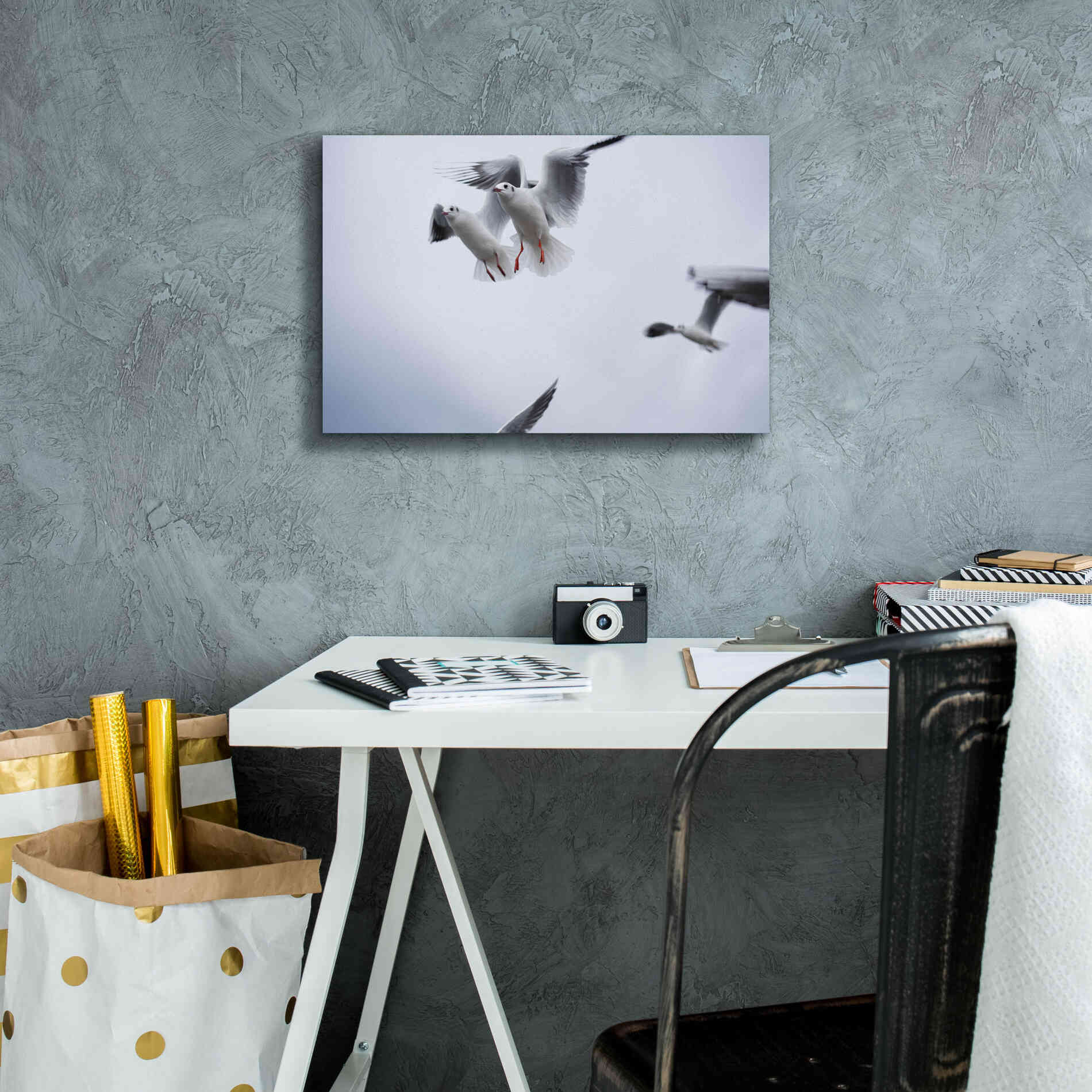 'Bird Hug' by Epic Portfolio, Giclee Canvas Wall Art,18x12