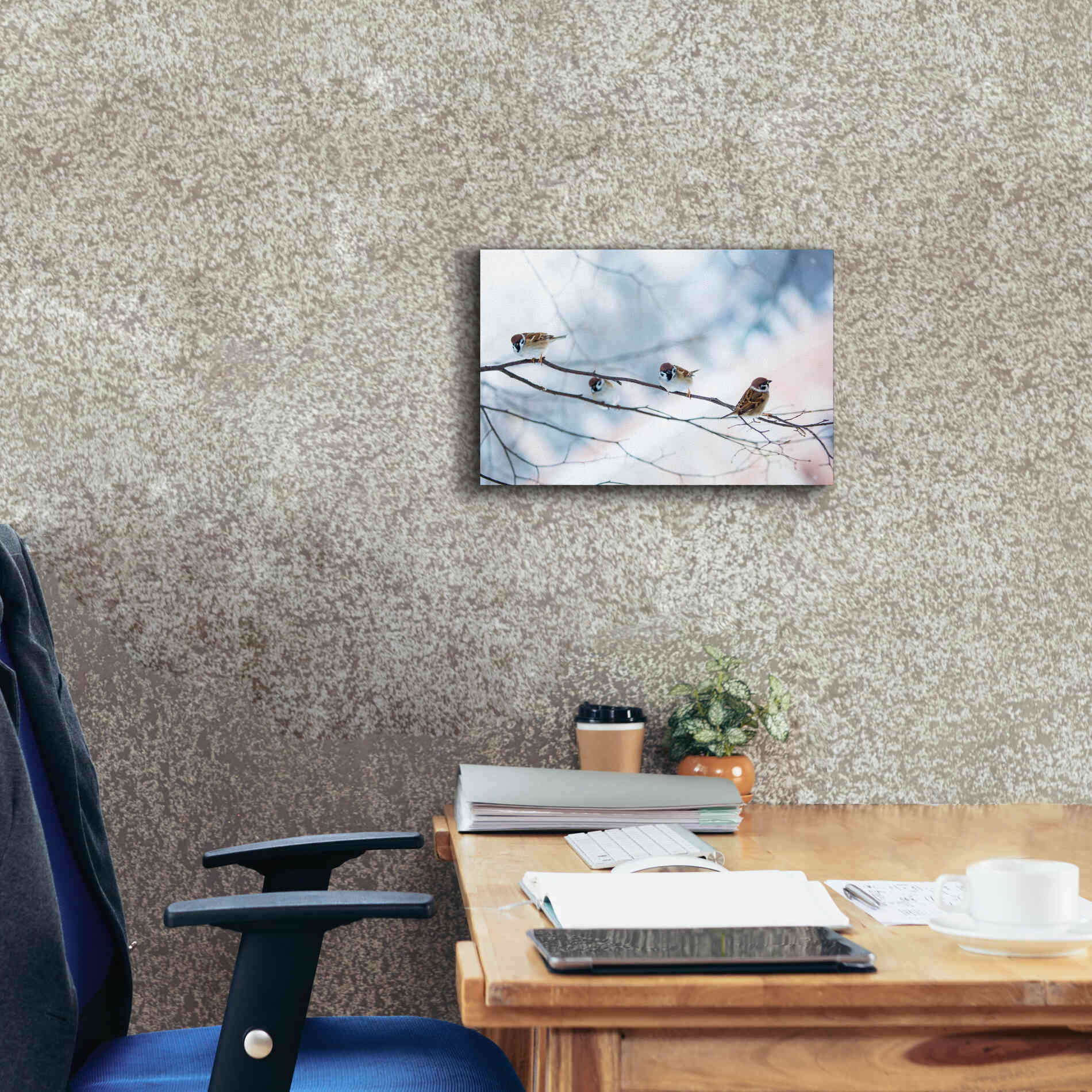 'Bird Feeders Treehouse' by Epic Portfolio, Giclee Canvas Wall Art,18x12