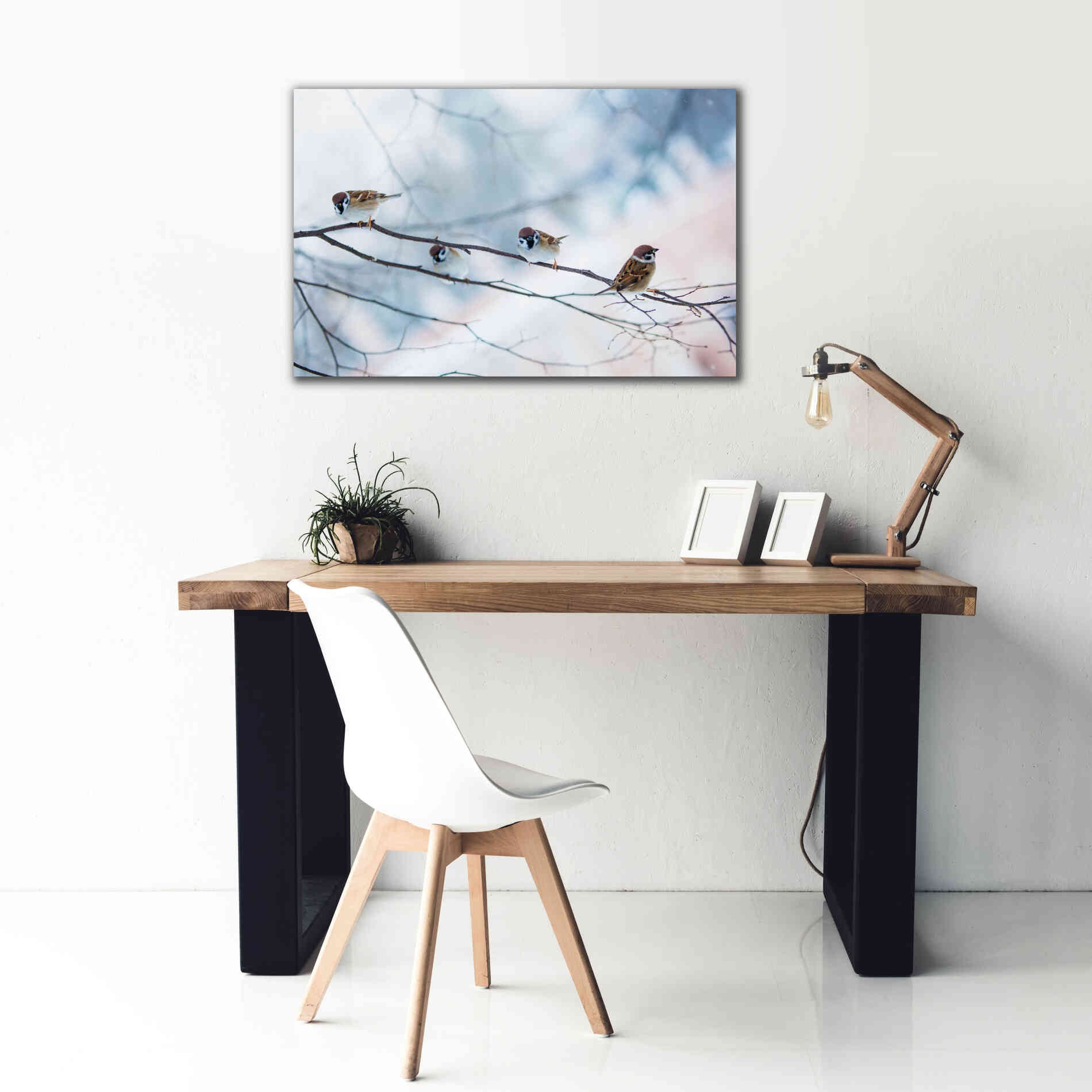 'Bird Feeders Treehouse' by Epic Portfolio, Giclee Canvas Wall Art,40x26