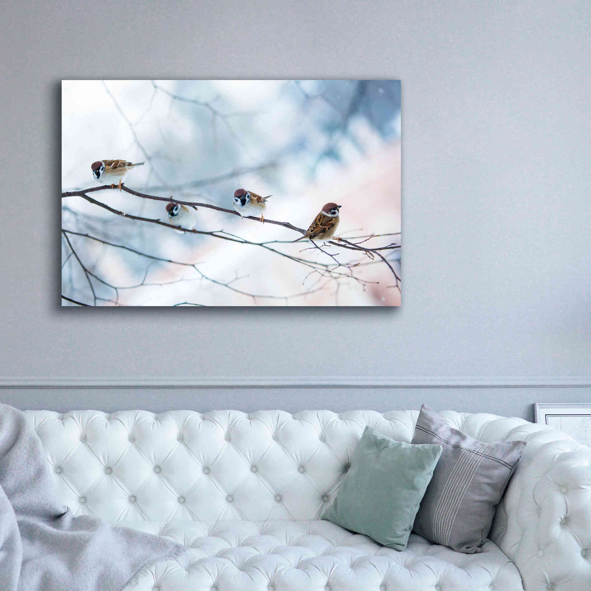 'Bird Feeders Treehouse' by Epic Portfolio, Giclee Canvas Wall Art,60x40