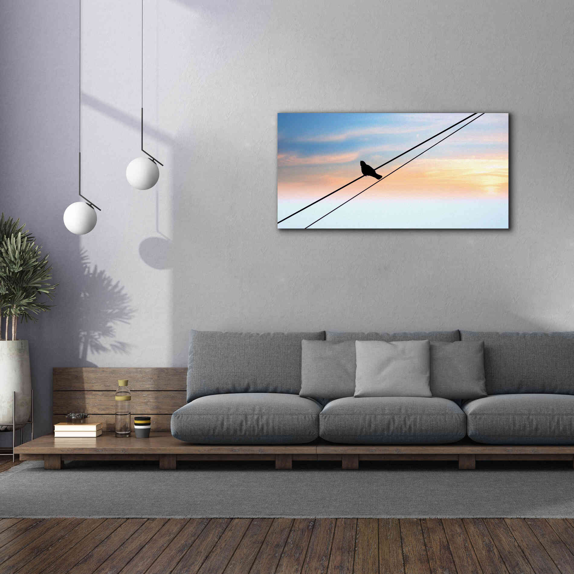 'Sunset Watching' by Epic Portfolio, Giclee Canvas Wall Art,60x30