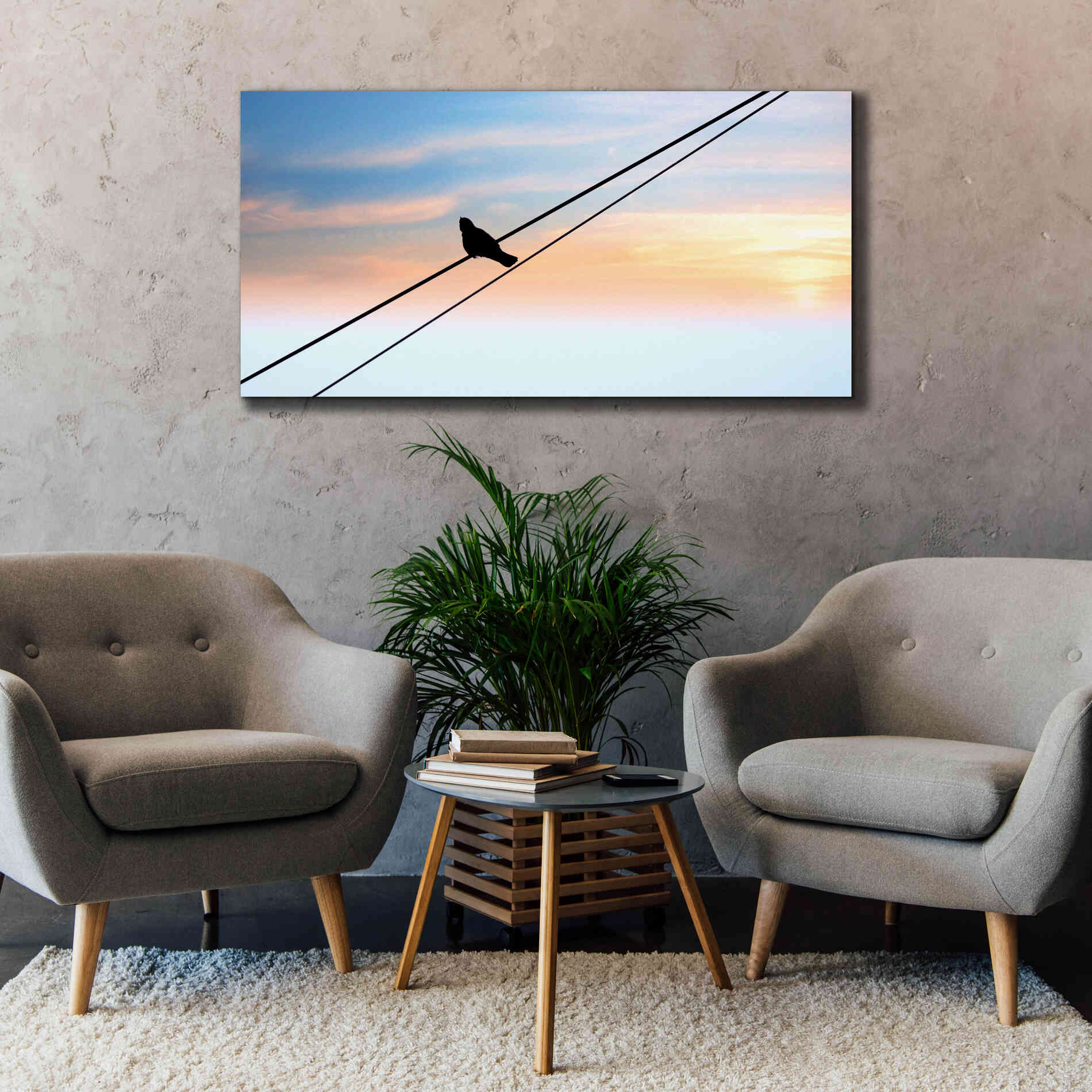 'Sunset Watching' by Epic Portfolio, Giclee Canvas Wall Art,60x30