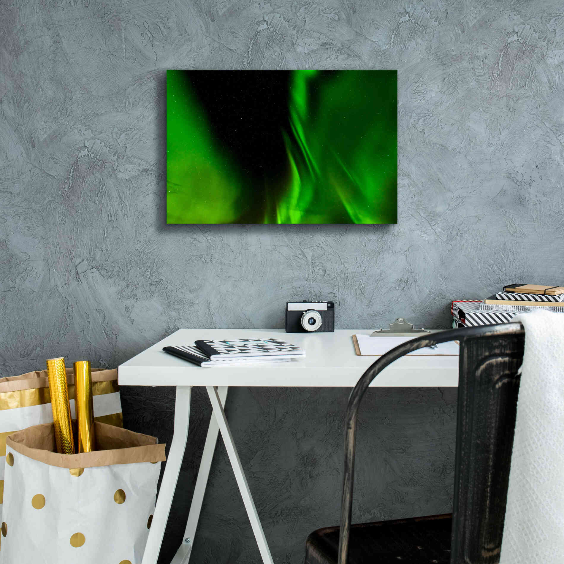 'A Beautiful Green Aurora Borealis' by Epic Portfolio, Giclee Canvas Wall Art,18x12