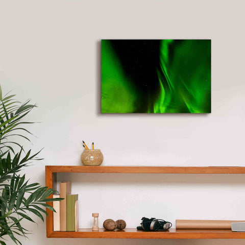 Image of 'A Beautiful Green Aurora Borealis' by Epic Portfolio, Giclee Canvas Wall Art,18x12